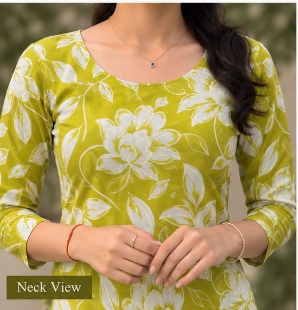 Lime Blossom Straight Kurti - alternate view
