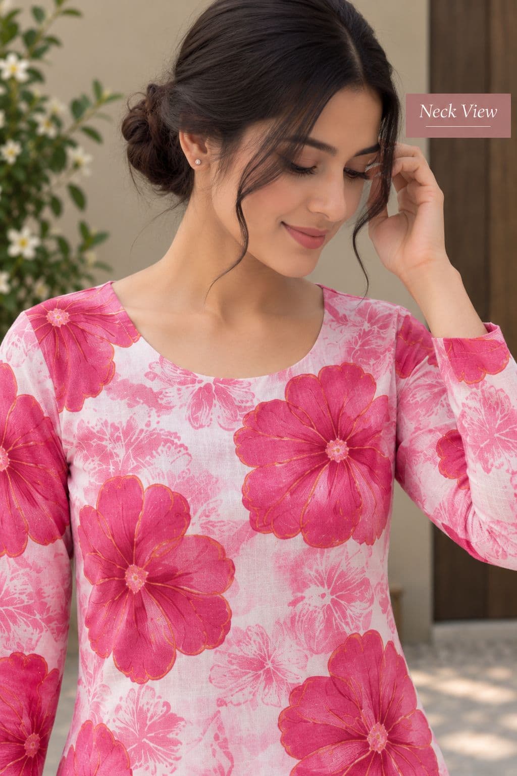 Pink Blossom Bloom Kurti - alternate view